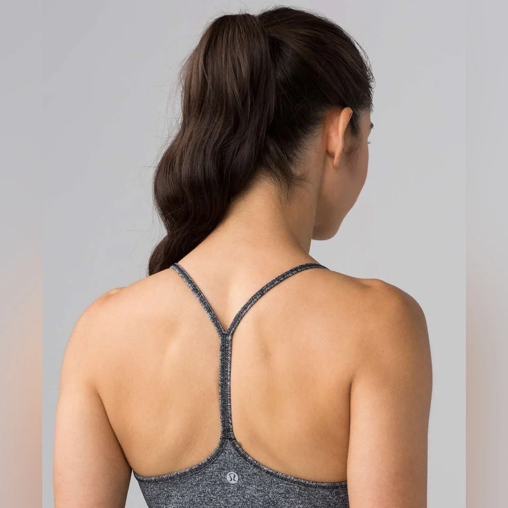 Lululemon Power Pose Tank in Heathered Black Size 10